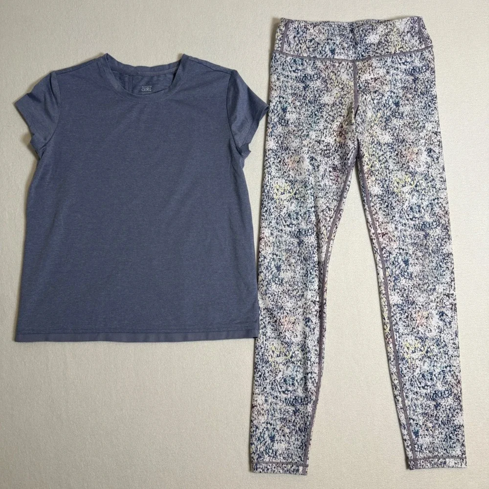 Athleta Girl Active Set Top‎ and Leggings Athletic Wear Purple Extra Large XL